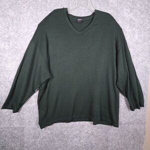 Bleusalt Women's The Oversized V-Neck top Long Sleeve Pullover Green Size 5/ XL